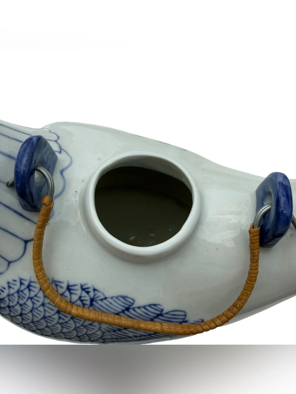 Williams Sonoma Grande Cuisine Blue White Chicken Bud Vase Chinoiserie Decor